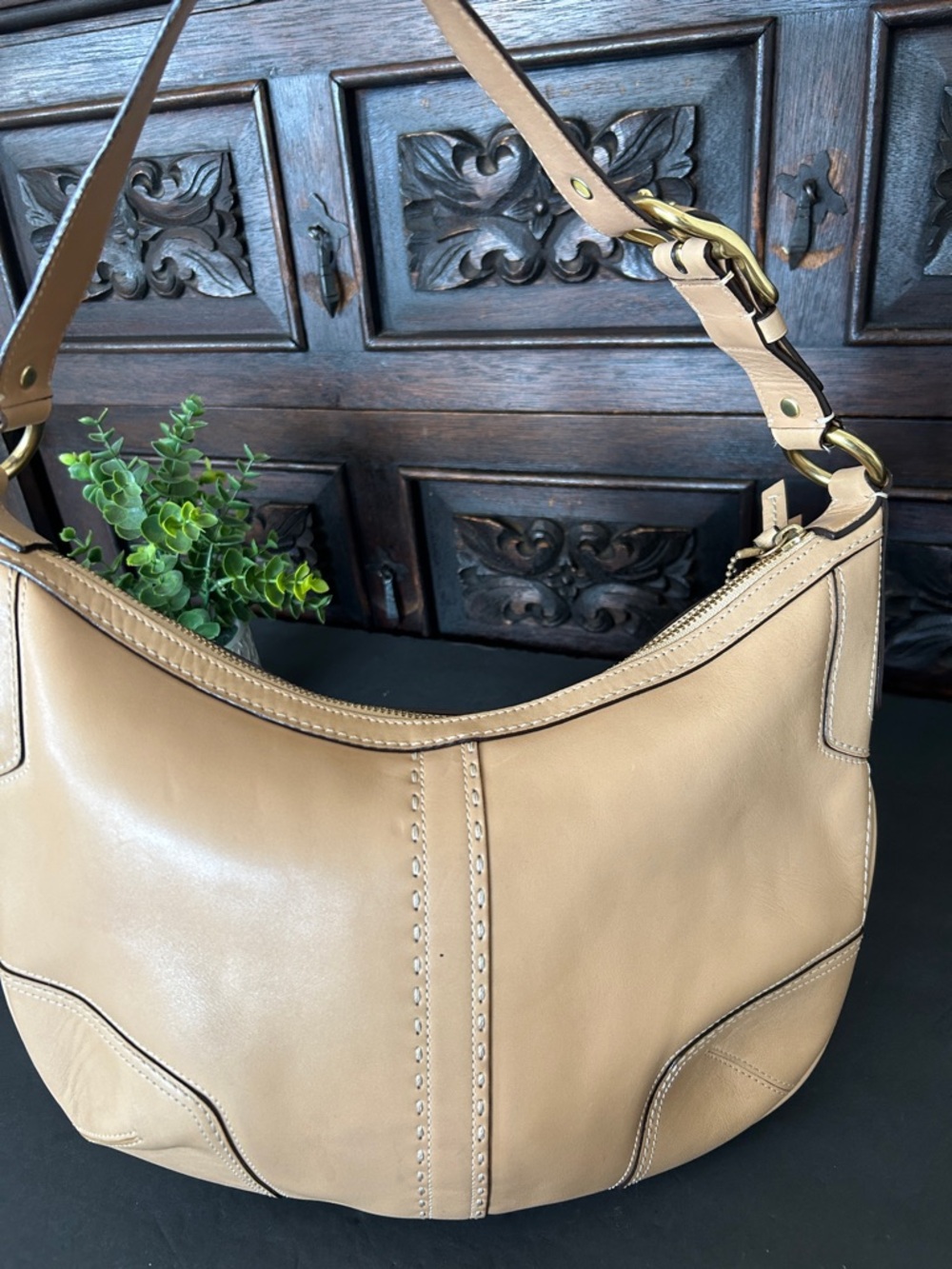 Y2K Vintage COACH Beige Hampton Soho Baguette Hobo Shoulder Bag - Picture 7 of 16